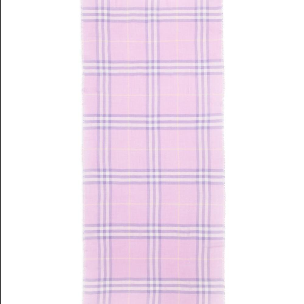 Burberry - Burberry Wide Check Lightweight Wool Scarf Color: Dawn